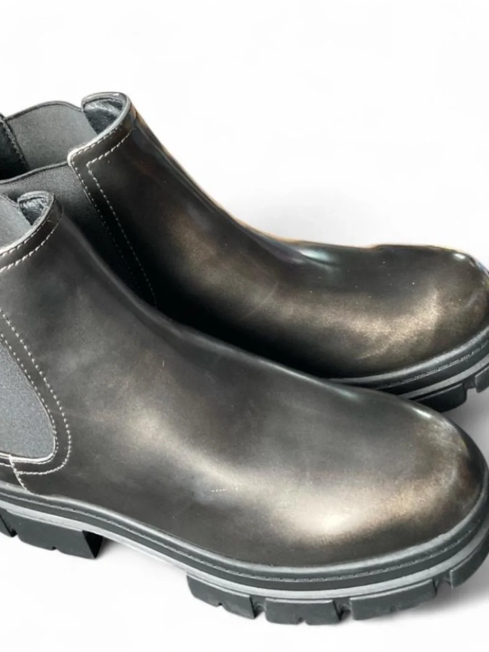 Chelsea Lug Boot in Metallic Gunmetal Women Nine West Women's Kimma